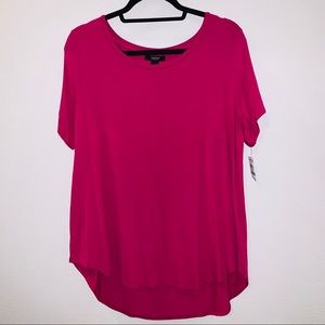 Alfani Plus Size Round Hem Magenta Tee